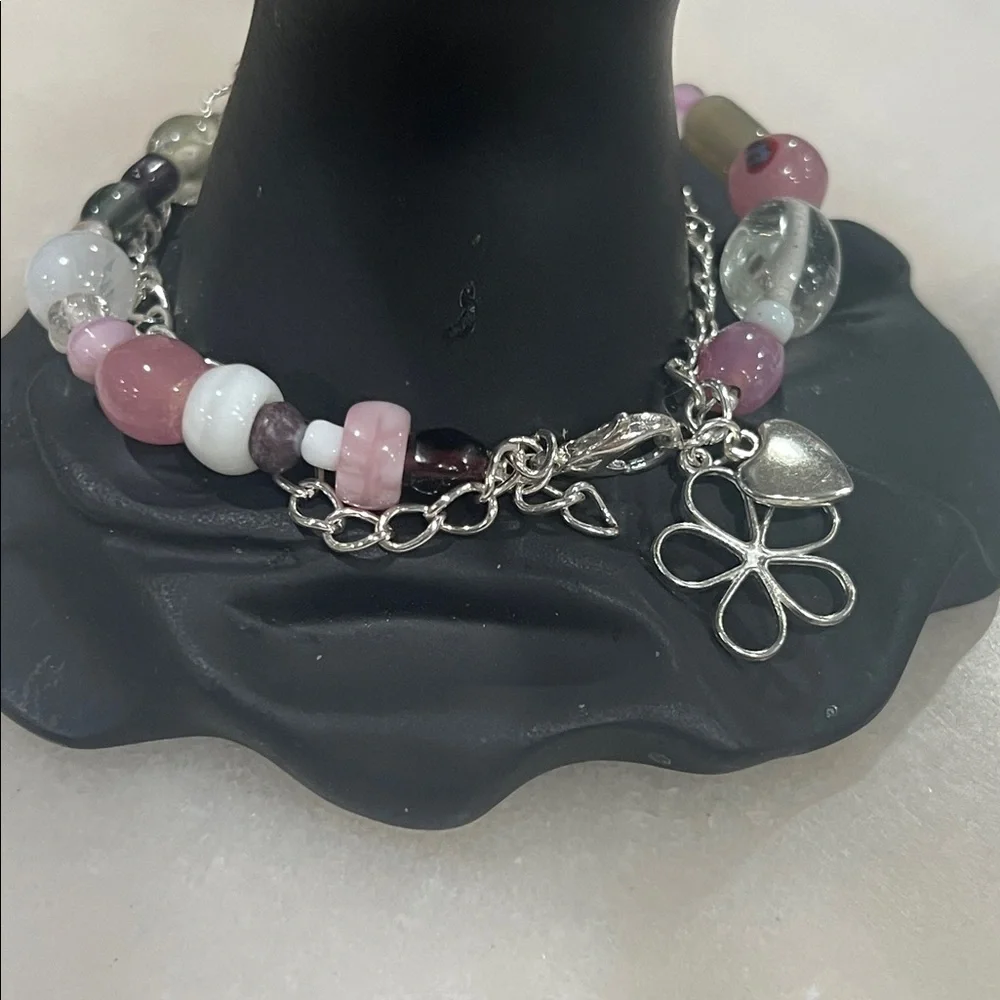 Chic Multicolor Beaded Bracelet with Silver Accents